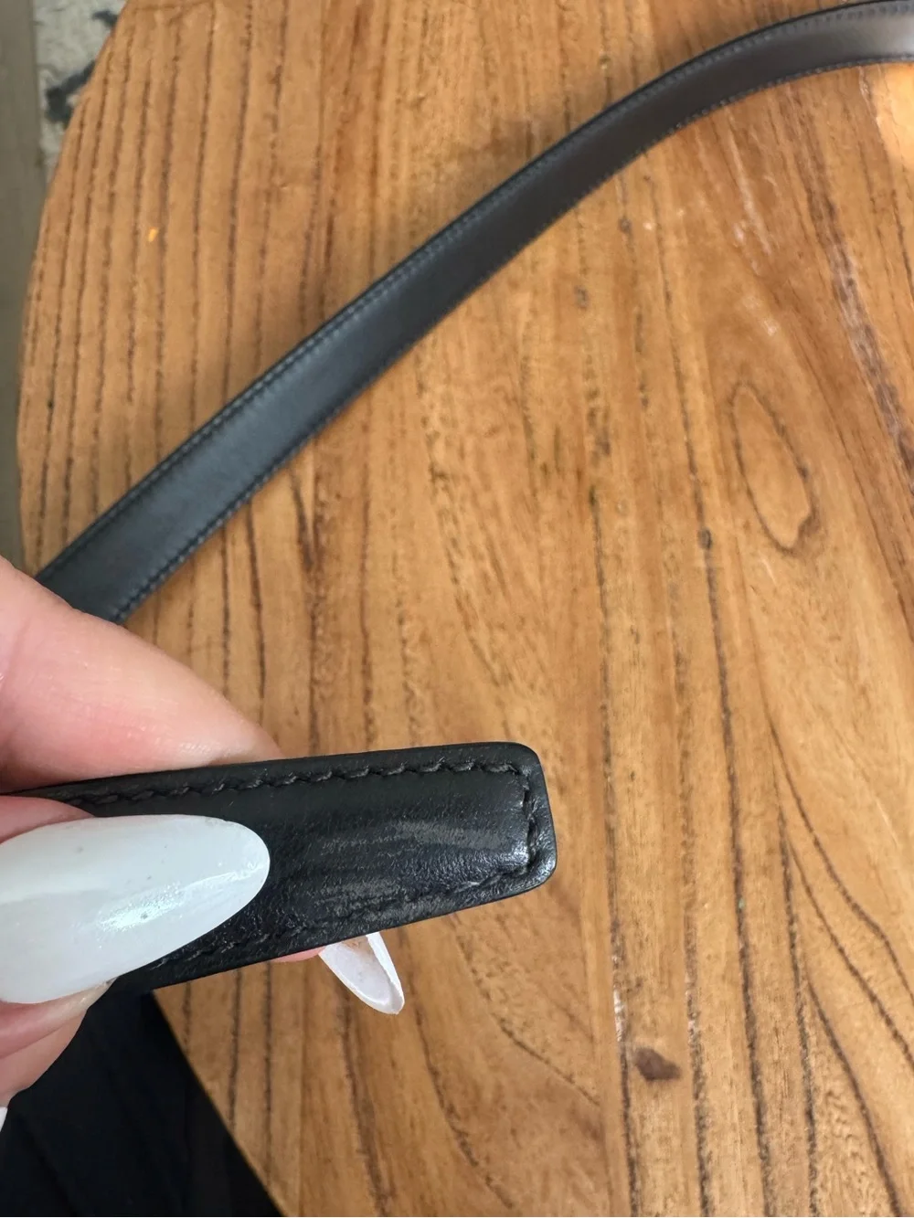 Saint Laurent Black Leather Logo Buckle Belt